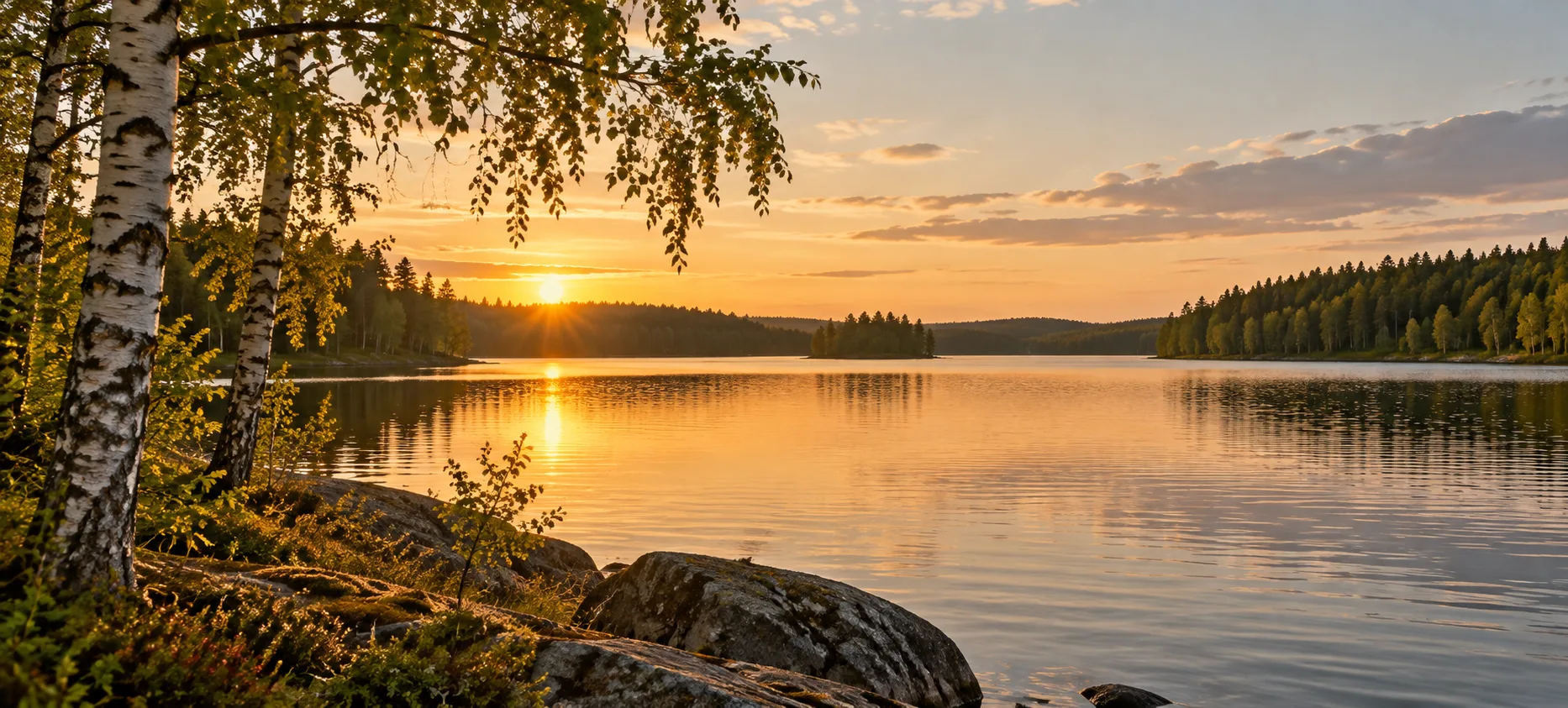 Generoitu järvimaiseman tunnelmakuva