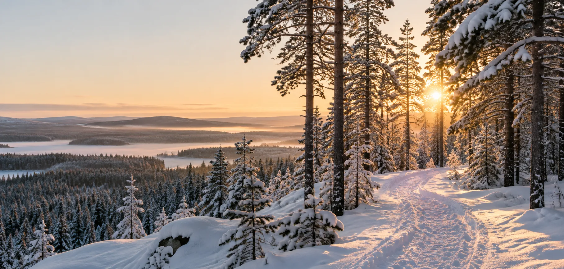 Generoitu talvinen vaaramaisema